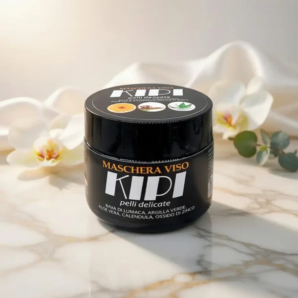 maschera-viso-liposomi-bava-di-lumaca-pelli-delicate-kipi Maschera viso Kipi ai liposomi di bava di lumaca: trattamento intensivo idratante e lenitivo per pelli sensibili.