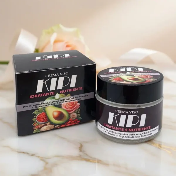 Crema Viso Idratante Kipi - Nutrimento Quotidiano Crema viso idratante e nutriente Kipi: formula ricca per pelle secca e disidratata con ingredienti naturali