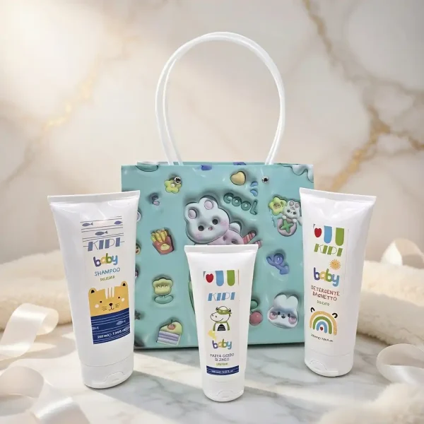 Kit Baby Kipi: set completo di prodotti naturali per l'igiene e la cura della pelle delicata del neonato