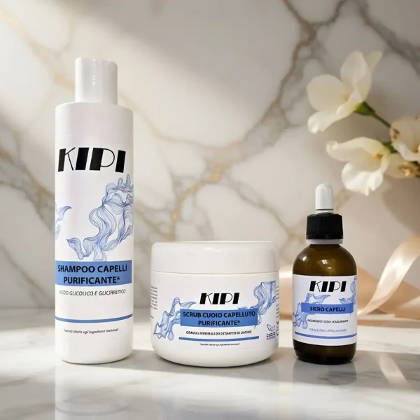 Kit Kipi Purificante: trattamento completo shampoo e lozione sebo-equilibrante per cute grassa