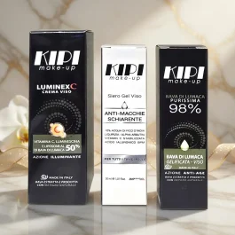 Kit Protocollo Illuminante Kipi Kit antimacchia viso Kipi: trattamento completo con bava di lumaca e siero schiarente per uniformare l'incarnato e ridurre le macchie brune