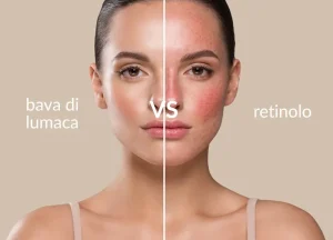 confronto visivo bava di lumaca vs retinolo irritazione pelle
